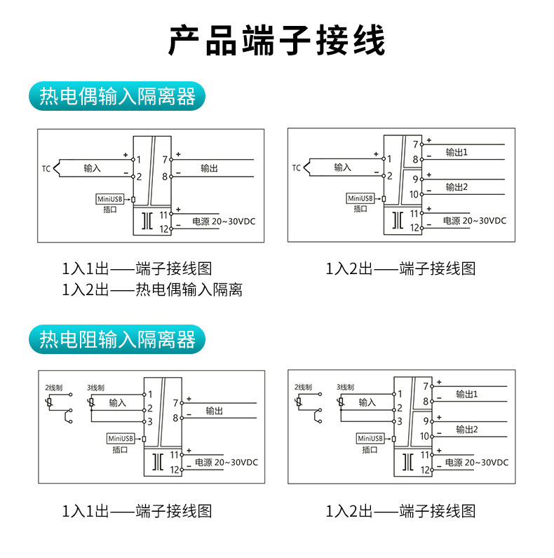 米科MIK-403Y溫度隔離器產品接線圖