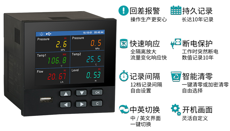 米科MIK-R9600彩屏無紙記錄儀